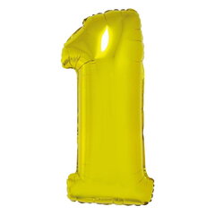 Foolium õhupall number 1 kuldne, 86cm hind ja info | Õhupallid | kaup24.ee