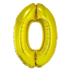 Foolium õhupall number 0 kuldne heelium õhku 86cm hind ja info | Õhupallid | kaup24.ee