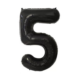 Õhupall number 5 fooliumist, must, 86 cm hind ja info | Õhupallid | kaup24.ee