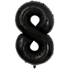Õhupall number 8 fooliumist, must, 86 cm hind ja info | Õhupallid | kaup24.ee