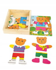 Puidust Puzzle Puzzle Dress up Mr Teddy Bear hind ja info | Pusled | kaup24.ee