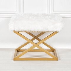 Pouffe Capraz Plush - Gold, White цена и информация | Кресла-мешки и пуфы | kaup24.ee