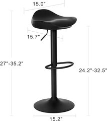 Черный 2 барных стула YOUNUOKE 360° цена и информация | Стулья для кухни и столовой | kaup24.ee