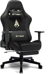 Вращающееся игровое кресло Symino с подставкой для ног (черное) цена и информация | Офисные кресла | kaup24.ee