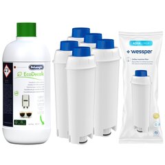 Delonghi veepuhasti + 5x Wessper Filter hind ja info | Kohvimasinate lisatarvikud | kaup24.ee
