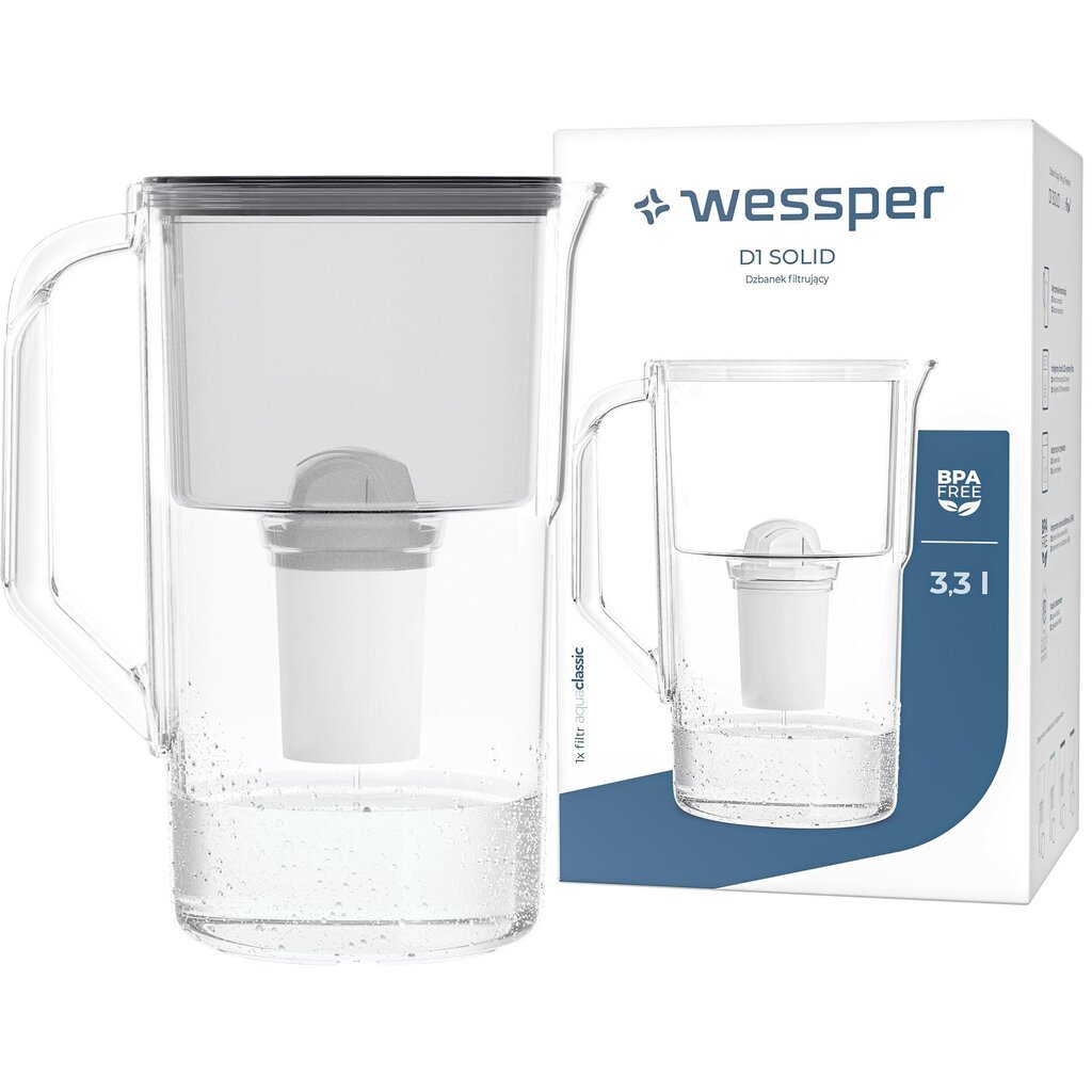 Wessper Aquaclassic Basic 3,3 l + filter - must hind ja info | Filterkannud ja filtrid | kaup24.ee