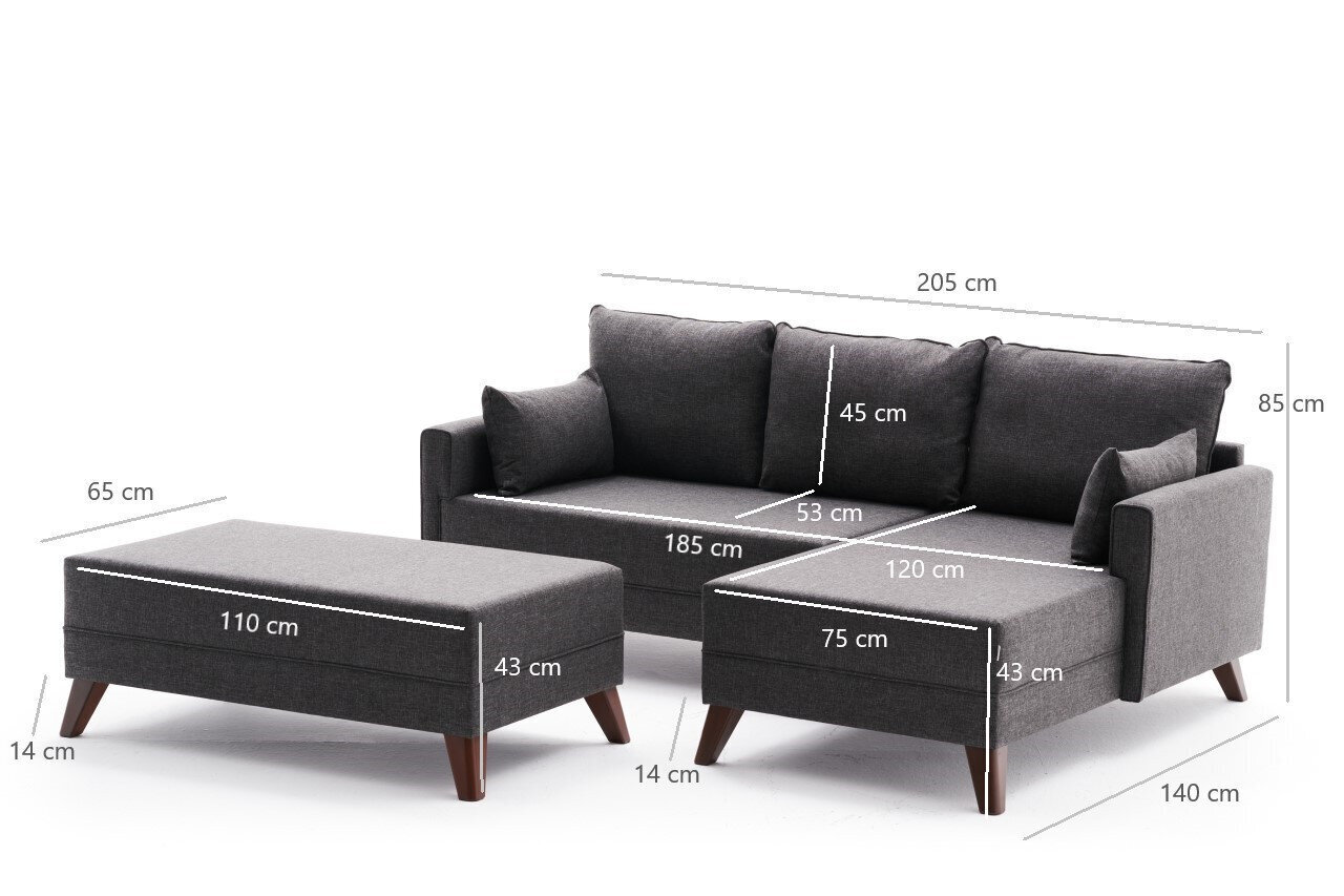 Nurgadiivan Asir Bella Mini Corner Sofa Right, hall цена и информация | Nurgadiivanid ja nurgadiivanvoodid | kaup24.ee