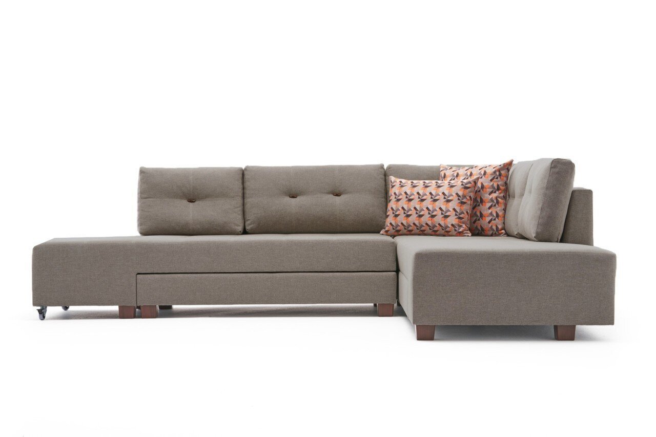 Nurgadiivan Asir Manama Corner Sofa Bed Right, beež hind ja info | Nurgadiivanid ja nurgadiivanvoodid | kaup24.ee