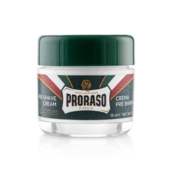 Raseerimiseelne kreem Proraso Green Mini, 15 ml hind ja info | Raseerimisvahendid | kaup24.ee