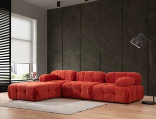 Kampinė sofa Doblo 3 Seater with Pouffe ( L1-O1-1R-Pouffe) - Red цена и информация | Угловые диваны | kaup24.ee