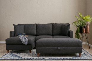 Kampinė sofa Eva Left - Anthracite цена и информация | Угловые диваны | kaup24.ee