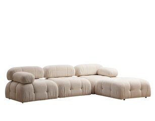Kampinė sofa Bubble Cream Bouclette L1-O1-1R-PUF цена и информация | Угловые диваны | kaup24.ee