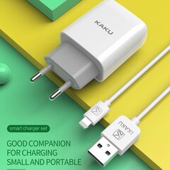 Kaku KSC-396 Smart USB pesa 2,4A võrgulaadija + USB-Lightning 1 m kaabel hind ja info | Mobiiltelefonide laadijad | kaup24.ee