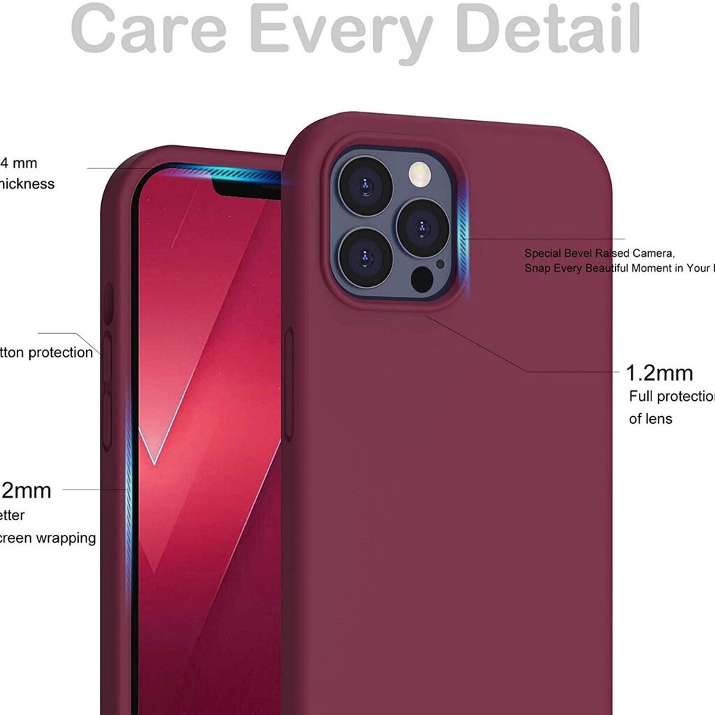 Riff Slim & Soft Silicone Soft Back Cover Case, Burgundy цена и информация | Telefoni kaaned, ümbrised | kaup24.ee