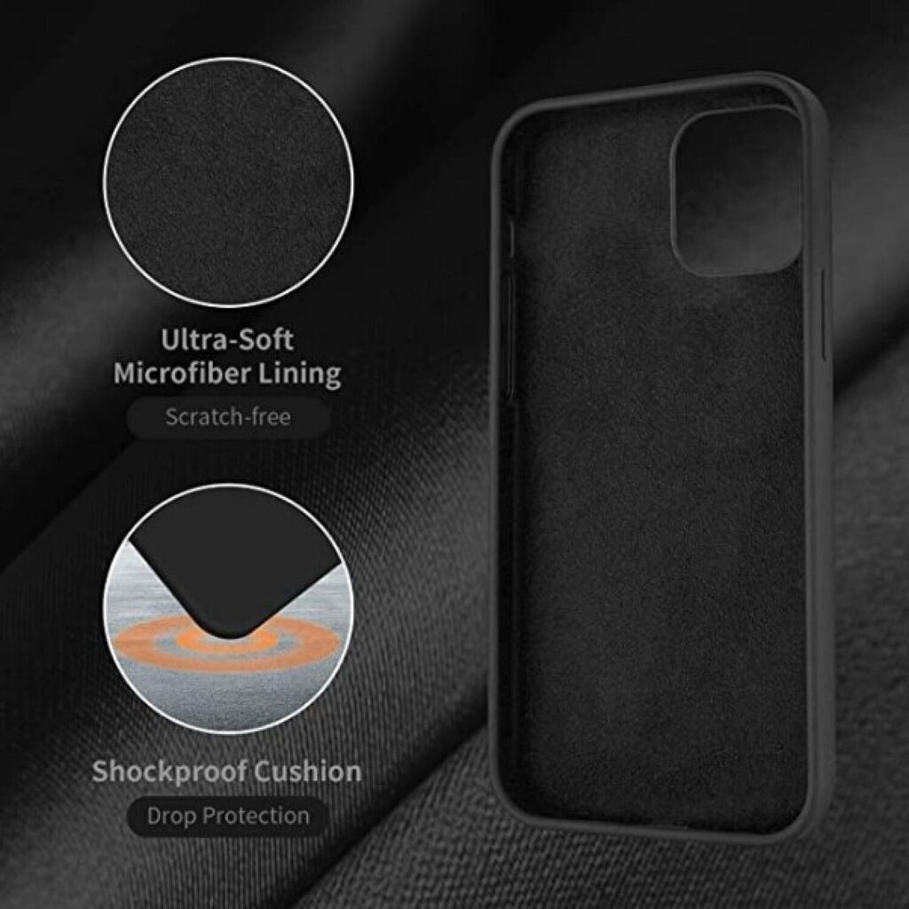 Riff Thin & Soft silicone case with soft fiber inside, Black цена и информация | Telefoni kaaned, ümbrised | kaup24.ee