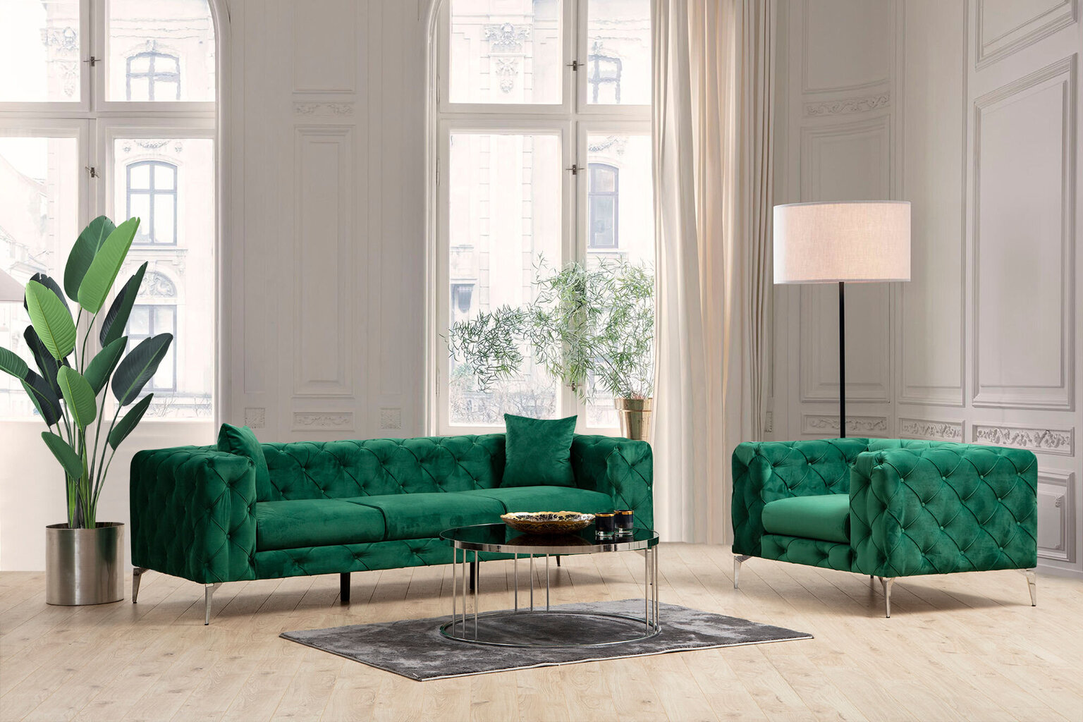 Kolmekohaline diivan Atelier Del Sofa Como, roheline hind ja info | Diivanid ja diivanvoodid | kaup24.ee