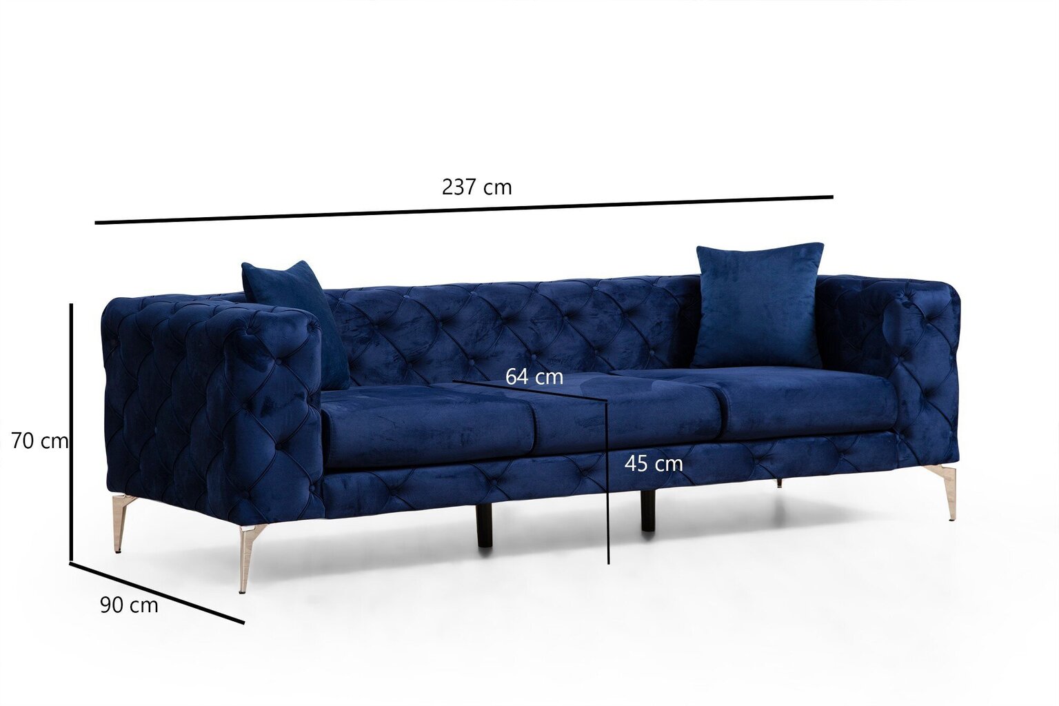 Kolmekohaline diivan Atelier Del Sofa Como, sinine hind ja info | Diivanid ja diivanvoodid | kaup24.ee