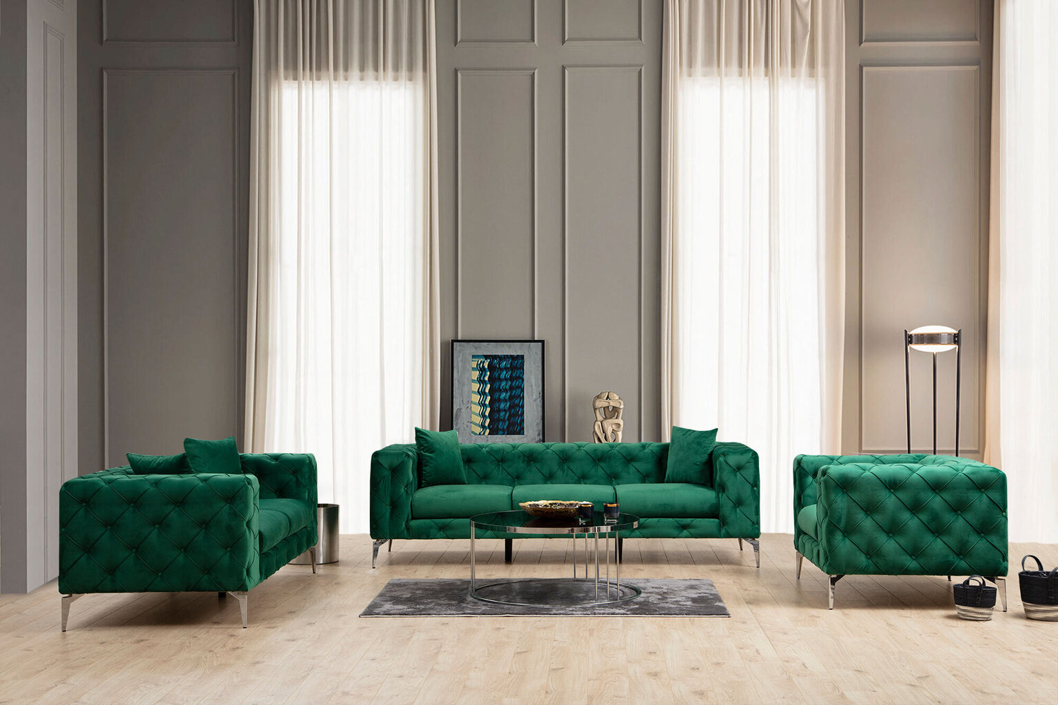 Kahekohaline diivan Atelier Del Sofa Como, roheline hind ja info | Diivanid ja diivanvoodid | kaup24.ee