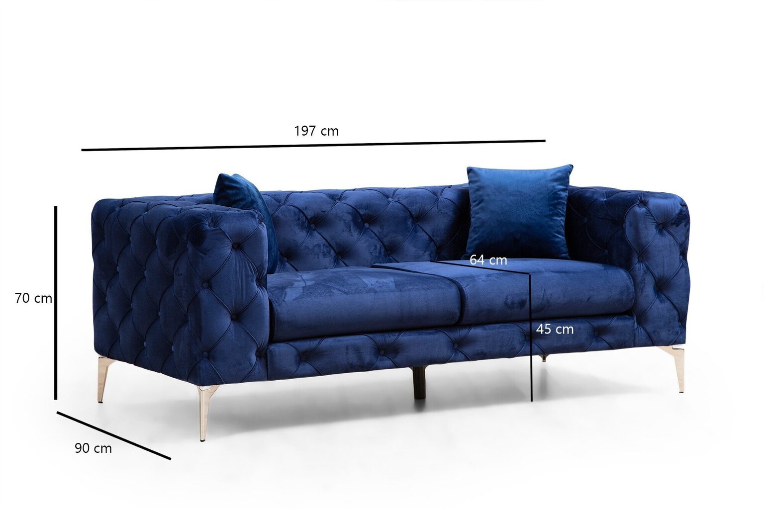 Kahekohaline diivan Atelier Del Sofa Como, sinine hind ja info | Diivanid ja diivanvoodid | kaup24.ee