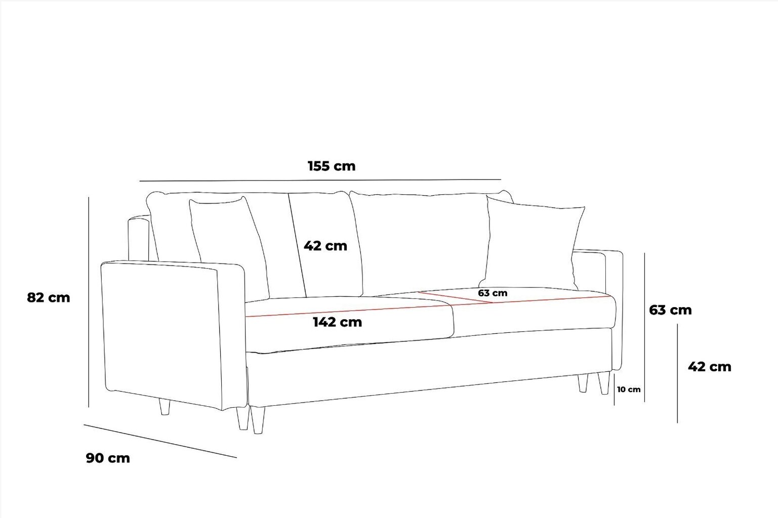 Kahekohaline diivan Atelier Del Sofa Eva, beež hind ja info | Diivanid ja diivanvoodid | kaup24.ee