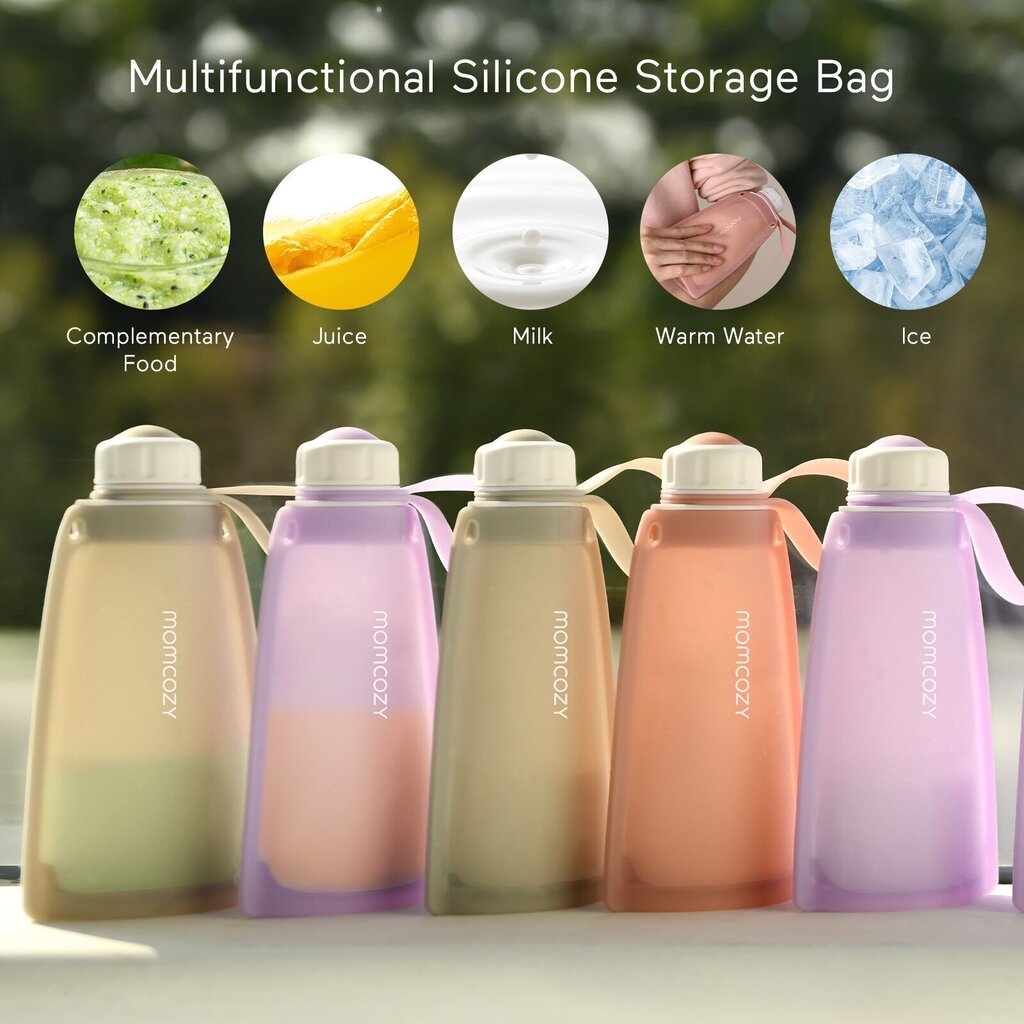 Korduvkasutatavad silikoonist piima säilituskotid Momcozy, 2 tk hind ja info | Rinnapumbad | kaup24.ee