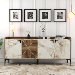 Konsolė Venedik - Walnut, White Marble цена и информация | Столы-консоли | kaup24.ee