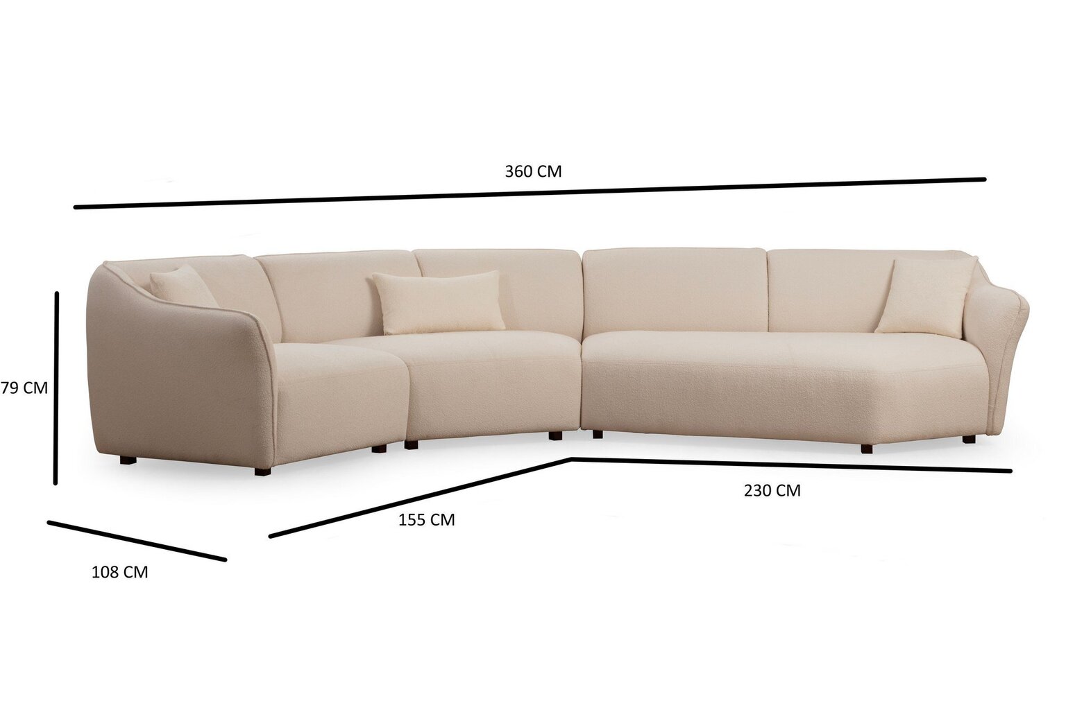 Pehme nurgadiivan Asir Mentıs Corner 5 L1+Cx+2Xr, beež hind ja info | Nurgadiivanid ja nurgadiivanvoodid | kaup24.ee