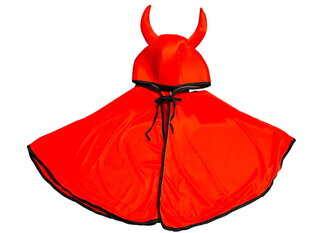 Kuradimantli kostüüm sarvedega 90-120 cm hind ja info | Karnevali kostüümid | kaup24.ee
