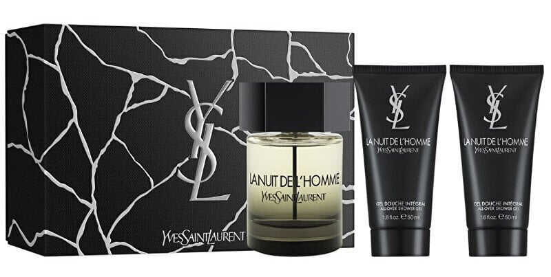 Komplekt Yves Saint Laurent La Nuit De L'Homme meestele: tualettvesi EDT, 100 ml + dušigeel 2 tk. x 50 ml цена и информация | Meeste parfüümid | kaup24.ee