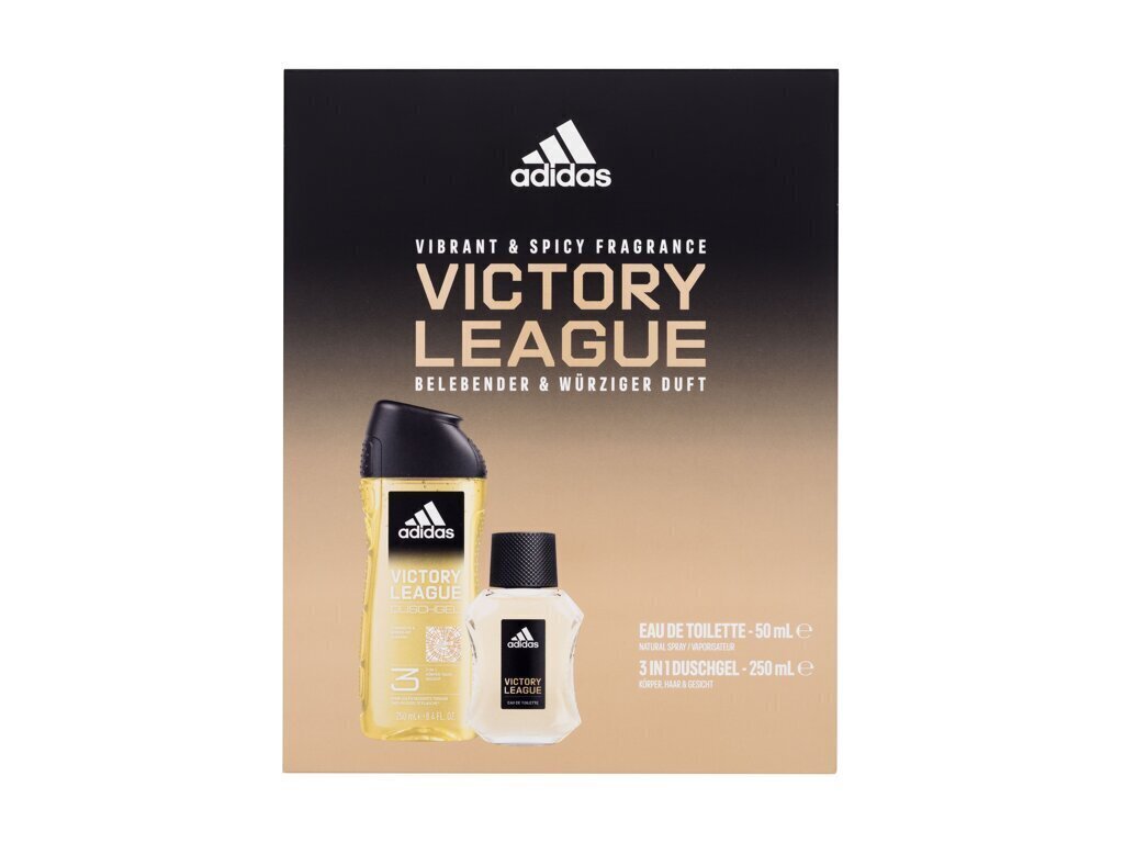 Komplekt Adidas Victory League meestele: tualettvesi EDT, 50 ml + dušigeel, 250 ml hind ja info | Meeste parfüümid | kaup24.ee