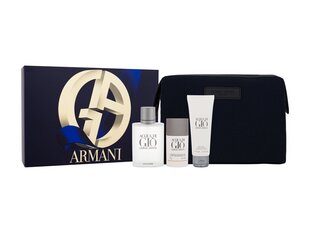 Набор Giorgio Armani Acqua di Gio для мужчин: туалетная вода EDT, 100 мл + гель для душа, 75 мл + дезодорант, 75 мл + косметичка цена и информация | Мужские духи | kaup24.ee