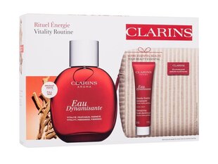 Набор Clarins Eau Dynamisante Unisex: парфюмированный увлажняющий лосьон для тела, 100 мл + гель для душа, 30 мл + косметичка цена и информация | Женские духи | kaup24.ee