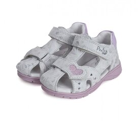 Nahast sandaalid tüdrukutele Ponte20, hõbedane hind ja info | Laste sandaalid | kaup24.ee