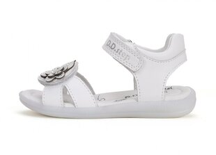 Nahast sandaalid tüdrukutele D.D. Step, valge hind ja info | Laste sandaalid | kaup24.ee