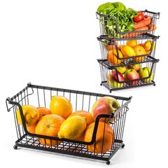 корзина для овощей и фруктов, черная цена и информация | Посуда для хранения еды | kaup24.ee