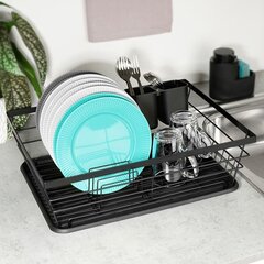 Сушилка для посуды - HARBIN, черный цена и информация | Столовые и кухонные приборы | kaup24.ee