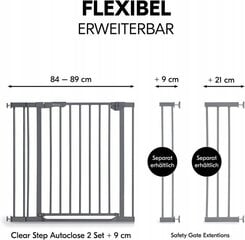 Защитные ворота Hauck Clear Step 2, 75 - 80 см, белый цвет цена и информация | Товары для безопасности детей дома | kaup24.ee