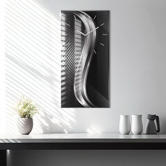 Seinakell Musta metalli abstraktsioon, 30x60 cm цена и информация | Часы | kaup24.ee