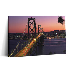 Seinapilt San Francisco sild ja päikeseloojang цена и информация | Картины, живопись | kaup24.ee