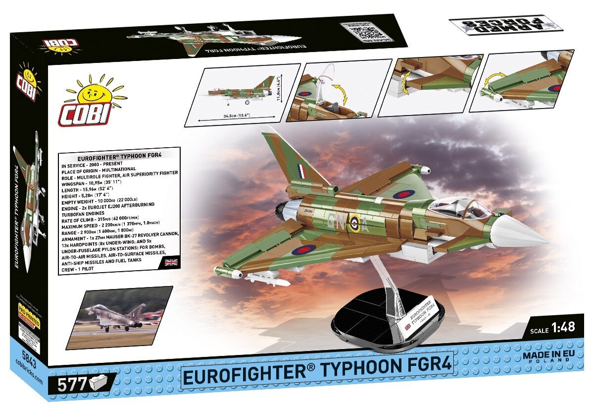 Konstruktor Cobi Klocki Eurofighter Typhoon FGR4, 577 hind ja info | Klotsid ja konstruktorid | kaup24.ee