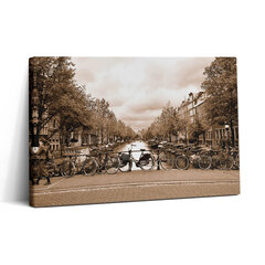 Seinapilt Vaade jalgratastega Amsterdamile цена и информация | Картины, живопись | kaup24.ee