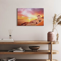 Seinapilt Santorini vana tuuleveskiga цена и информация | Картины, живопись | kaup24.ee