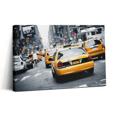Seinapilt New Yorgi taksod linna liiklusummikus цена и информация | Картины, живопись | kaup24.ee