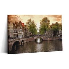 Seinapilt Amsterdami kanalid linnas цена и информация | Картины, живопись | kaup24.ee