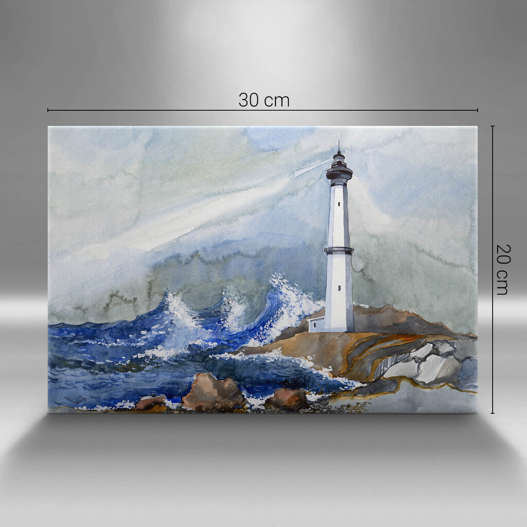 Seinapilt Akvarell meri ja tuletorn hind ja info | Seinapildid | kaup24.ee