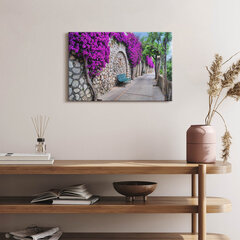 Seinapilt Lilledega tee Itaalias Capris цена и информация | Картины, живопись | kaup24.ee