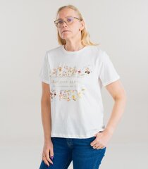 Женская футболка SHAUNA Hailys, белый/оранжевый цена и информация | Женские футболки | kaup24.ee