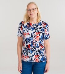 Женская футболка, белый/синий цена и информация | Женские футболки | kaup24.ee