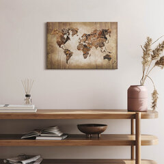 Seinapilt Maailma kaart puidust hind ja info | Seinapildid | kaup24.ee