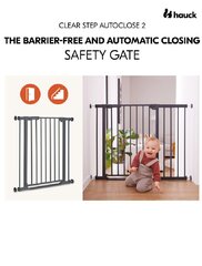 Защитные ворота Hauck Clear Step Autoclose 2, 75 - 80 см, серый цвет цена и информация | Товары для безопасности детей дома | kaup24.ee